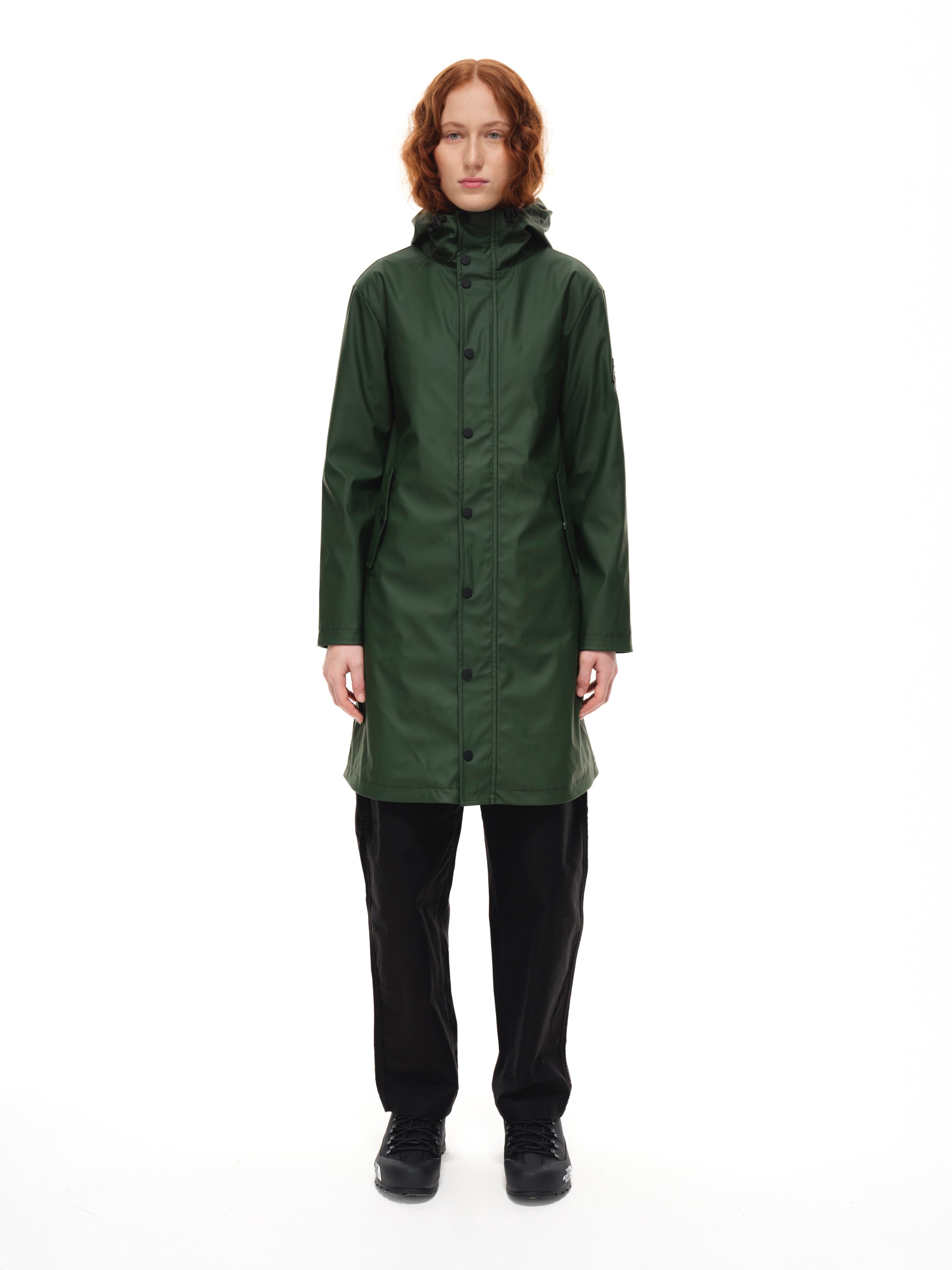 Nilsson Womens Long Line PU Coat - Ivy