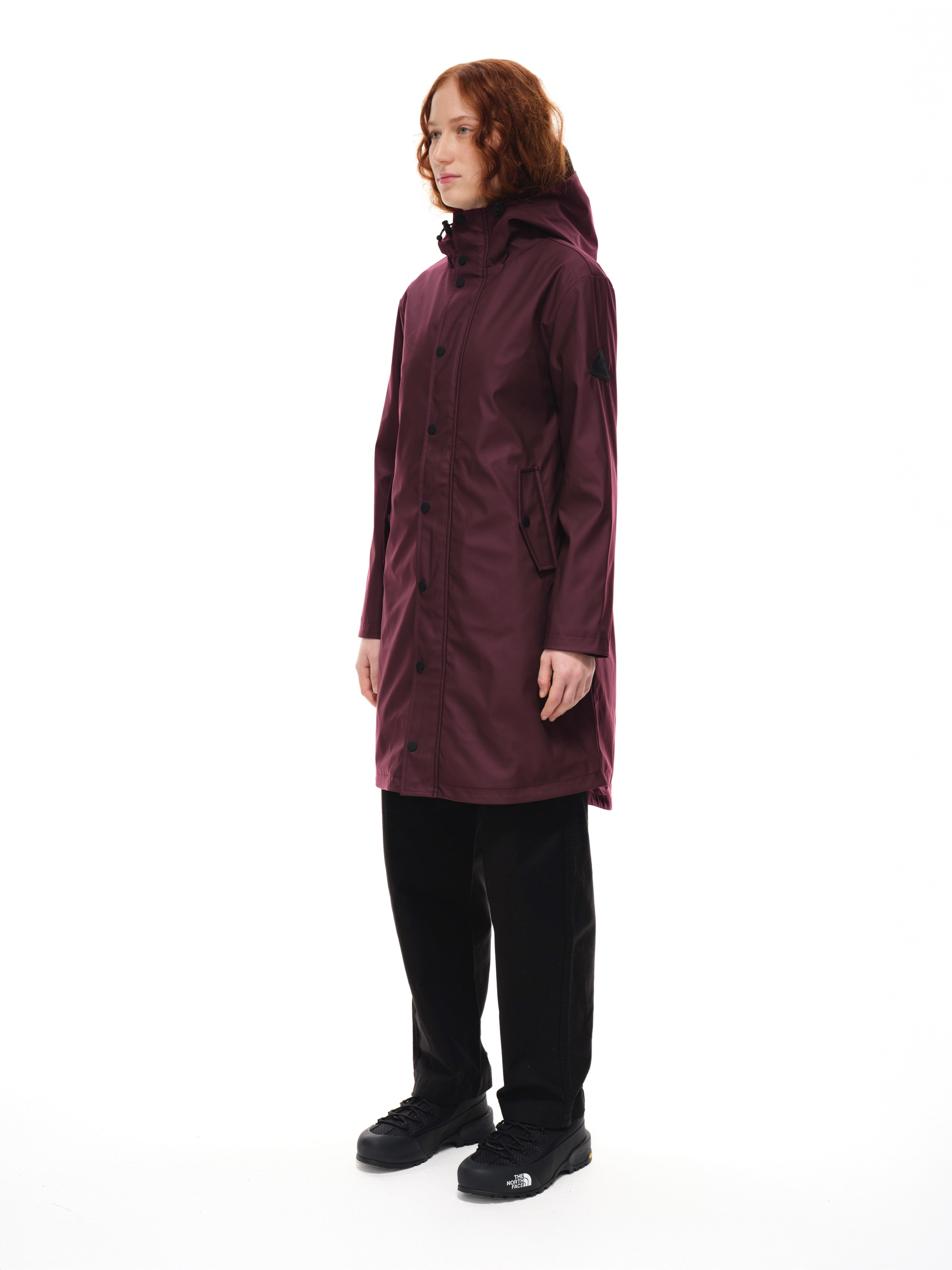 Nilsson Womens Long Line PU Coat - Wine