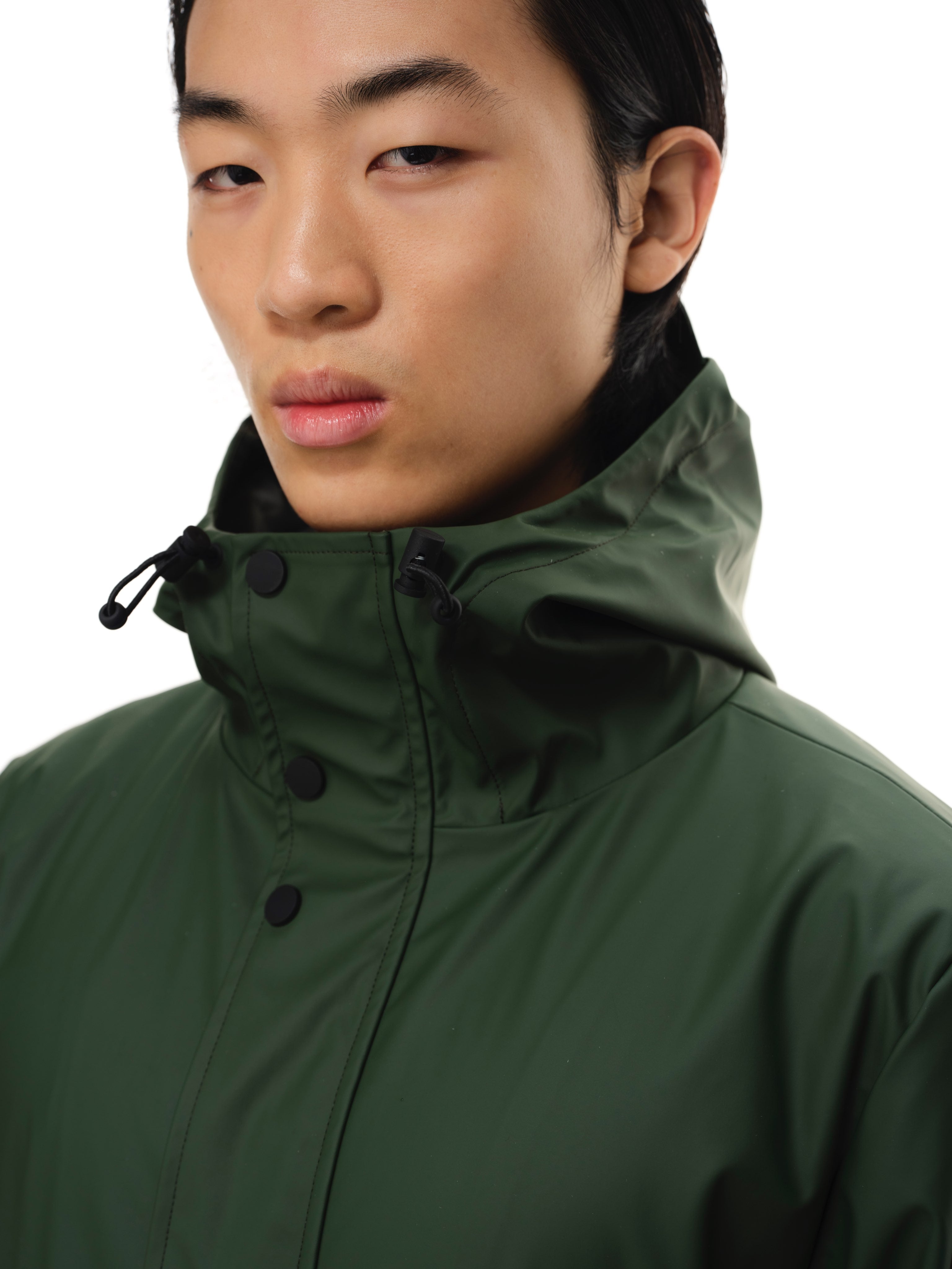 Jacobson Mens Long Line PU Coat - Ivy