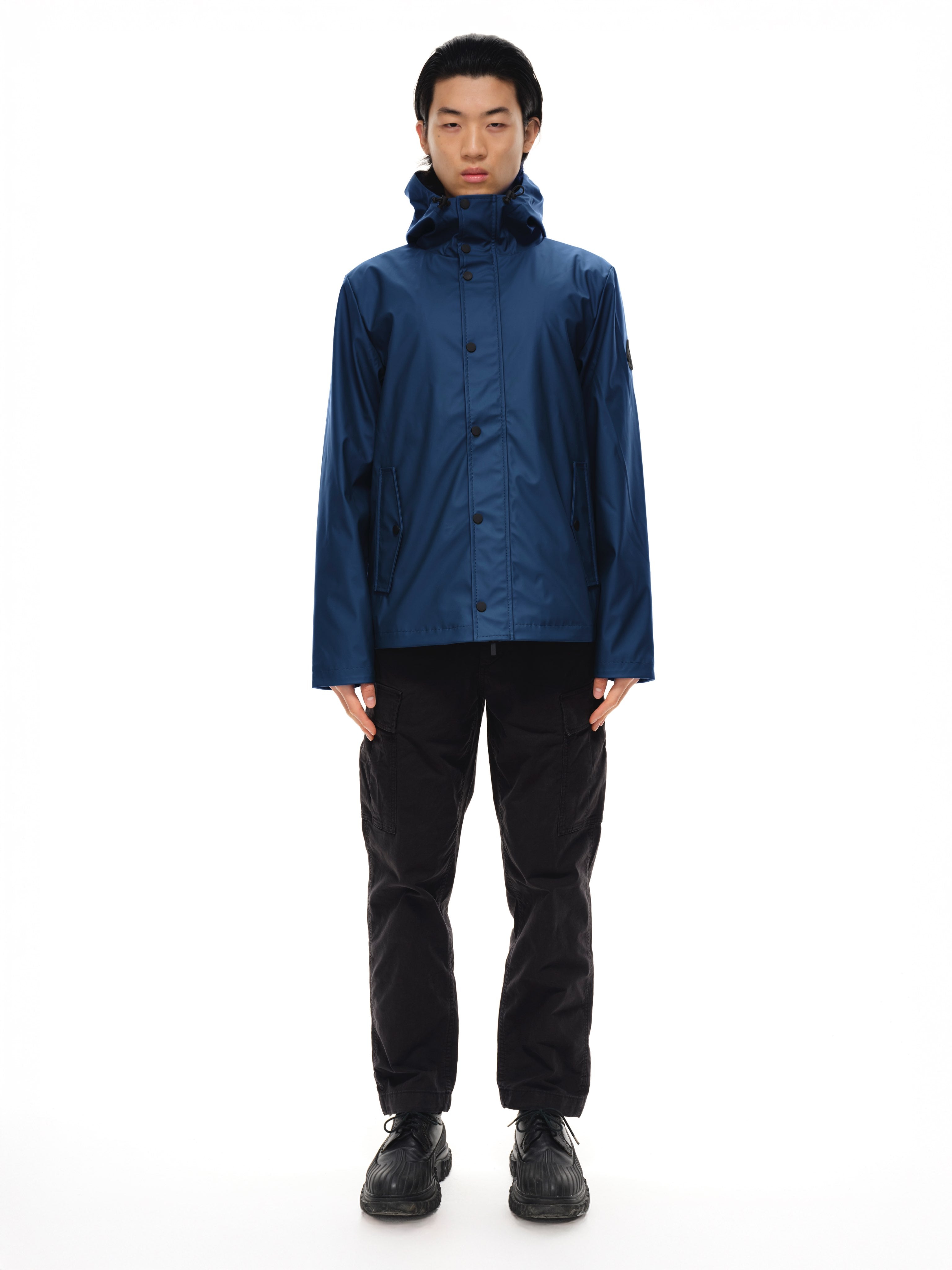 Juhl Mens Short PU Coat - Navy