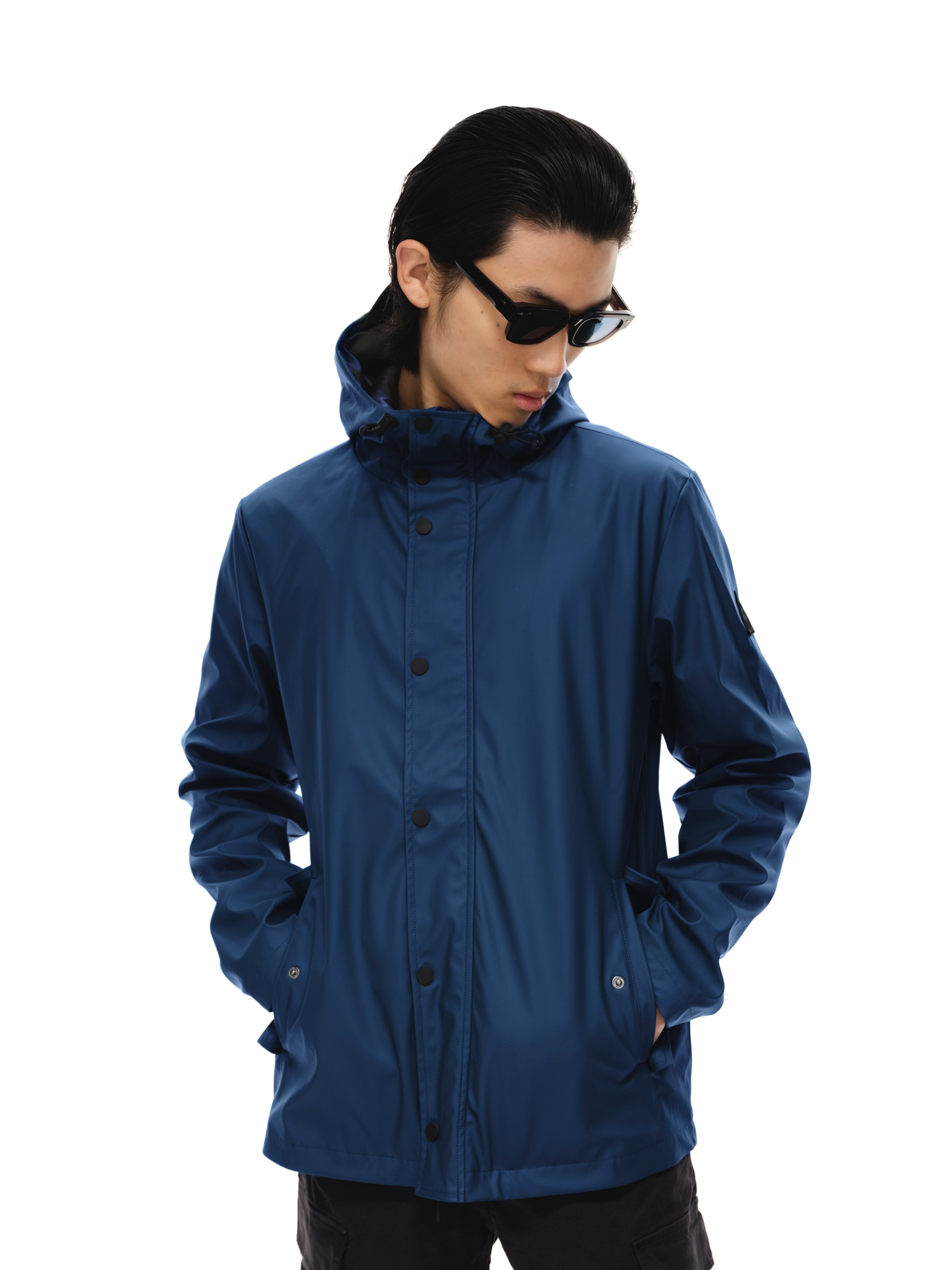 Juhl Mens Short PU Coat - Navy
