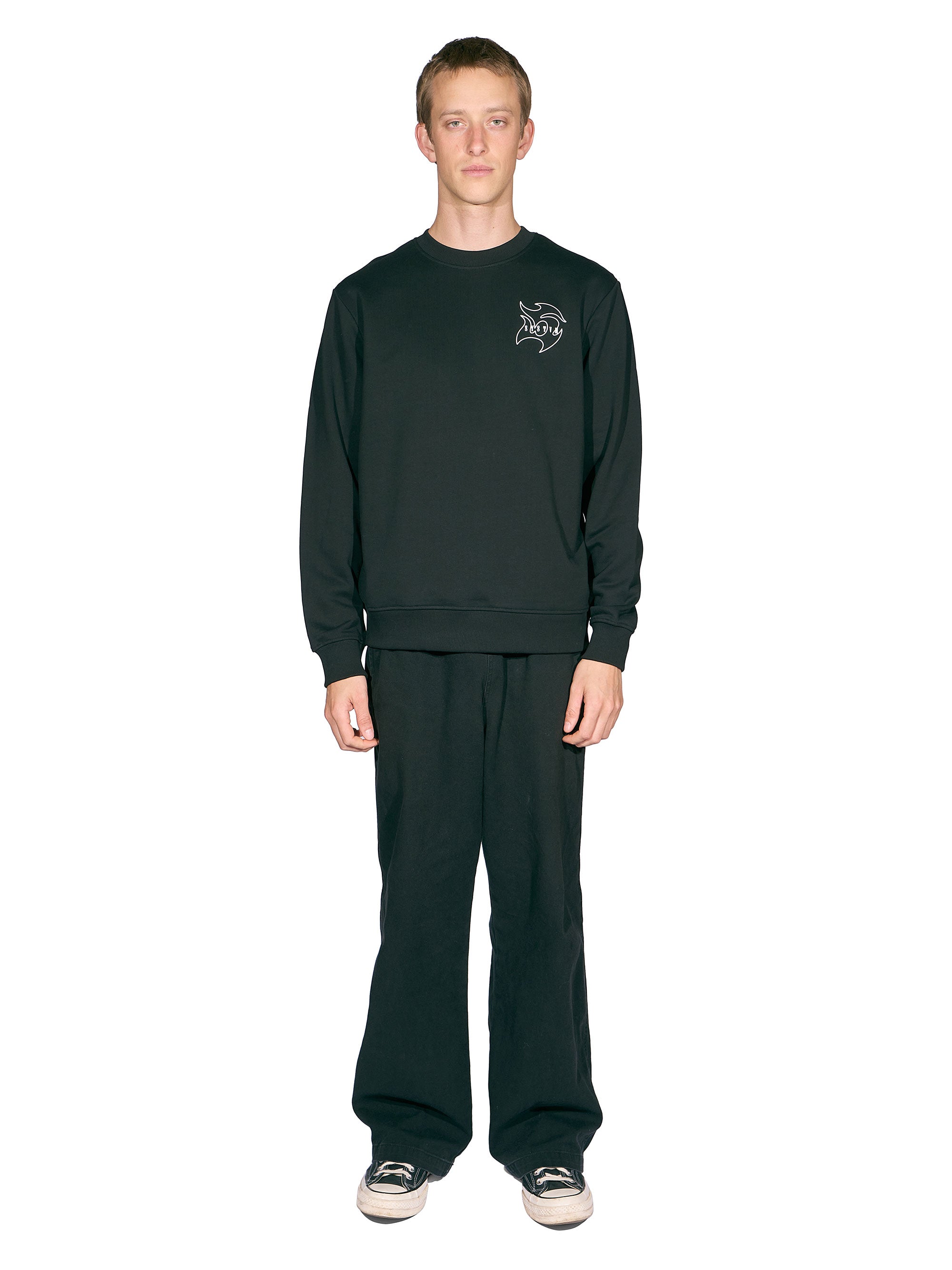 Wallen Crew Neck Sweat-Black