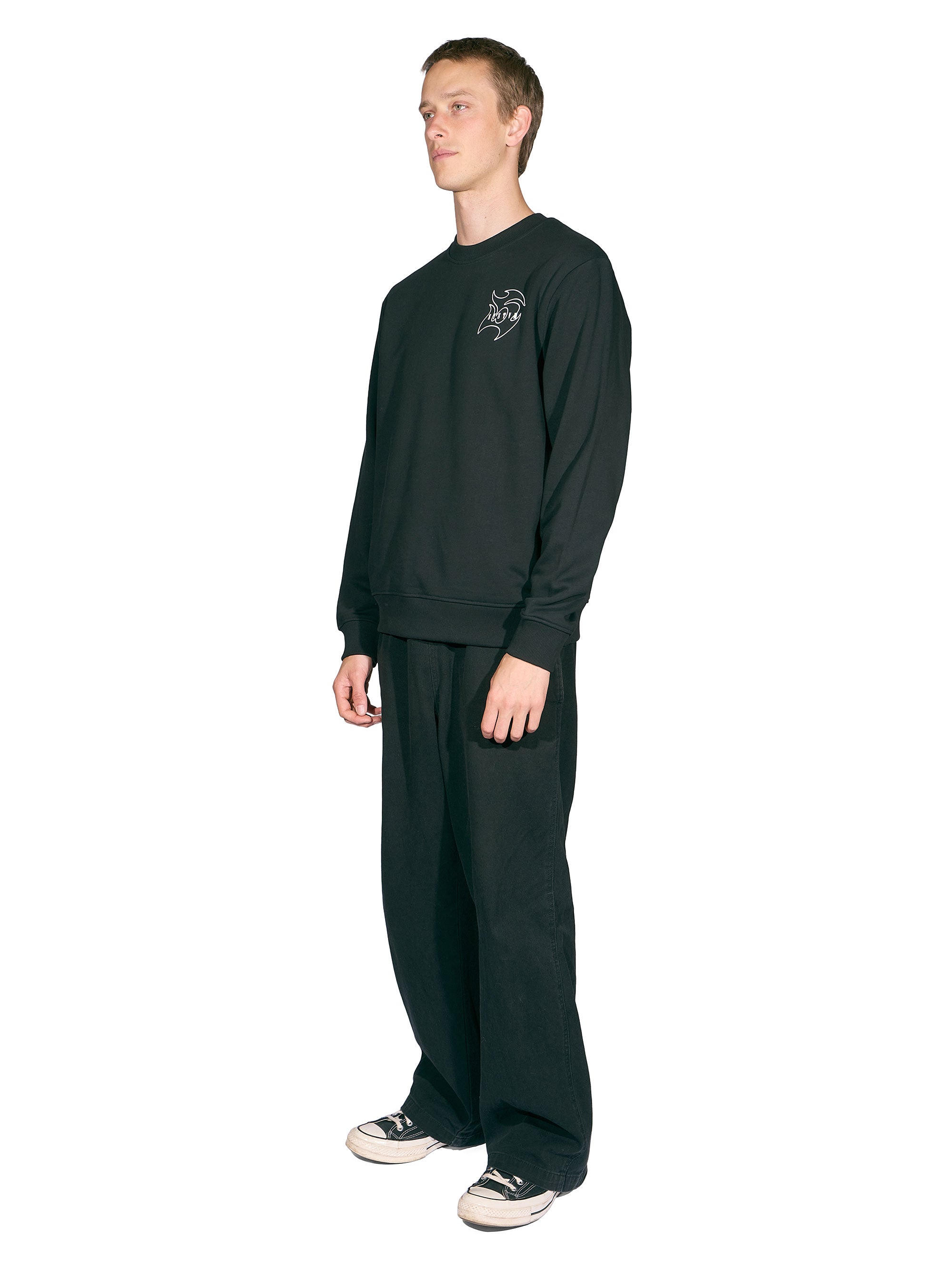 Wallen Crew Neck Sweat-Black