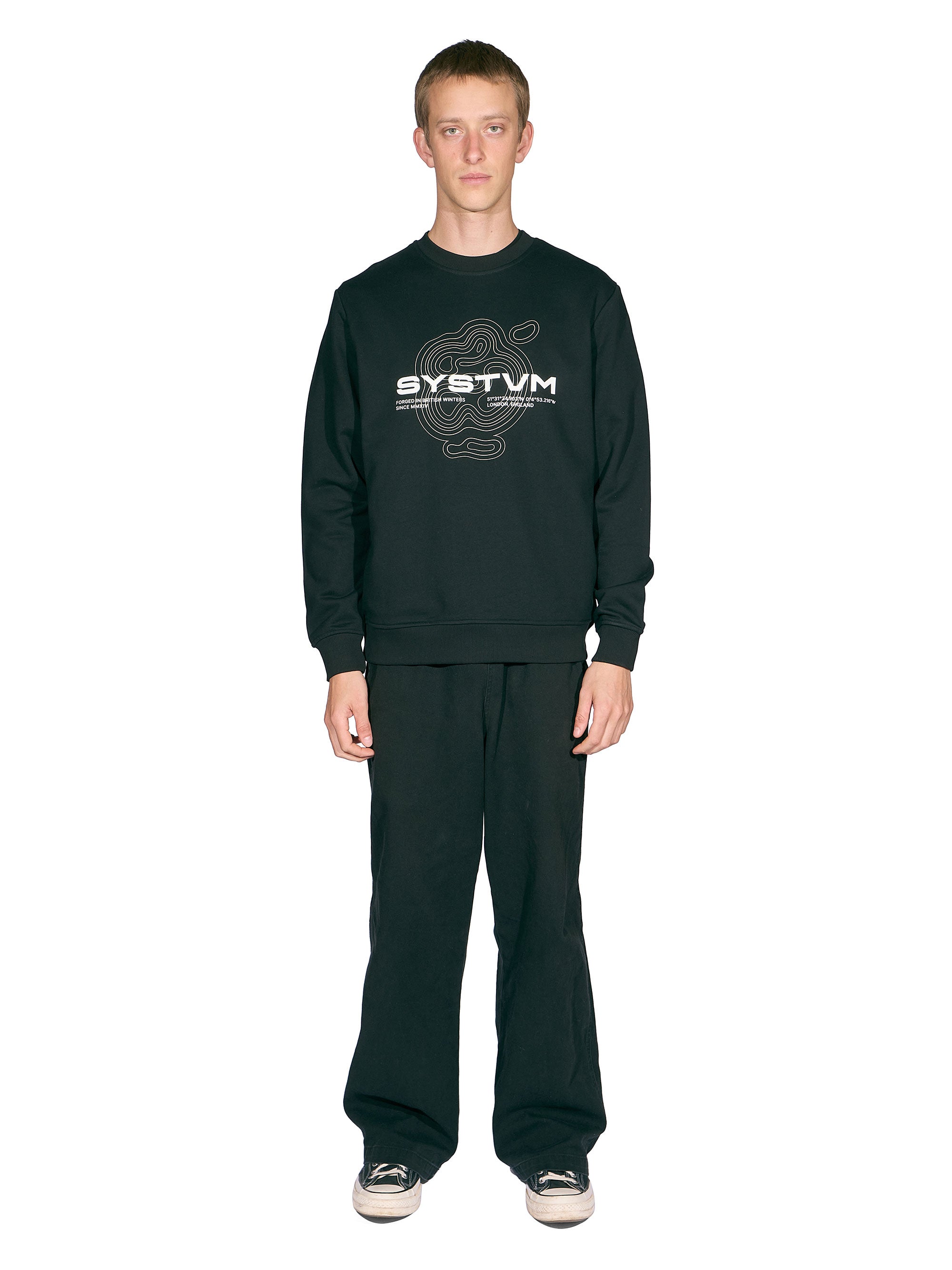 Bergstrom Graphic Crew Neck Sweat-Black