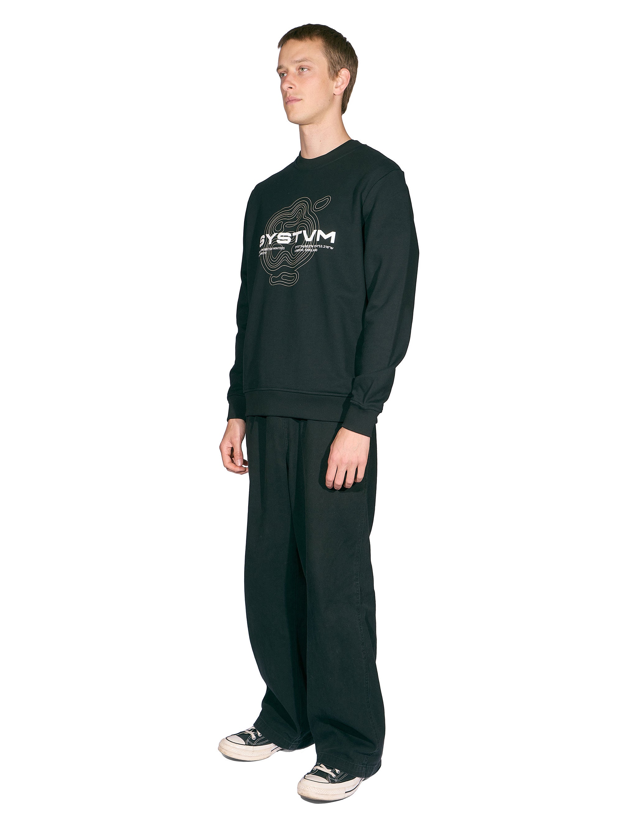Bergstrom Graphic Crew Neck Sweat-Black